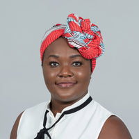 Dodo White_Red_Turquoise Ankara Headwrap