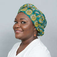 Ngelo Yellow_Green_Turquoise_Ankara Headwrap